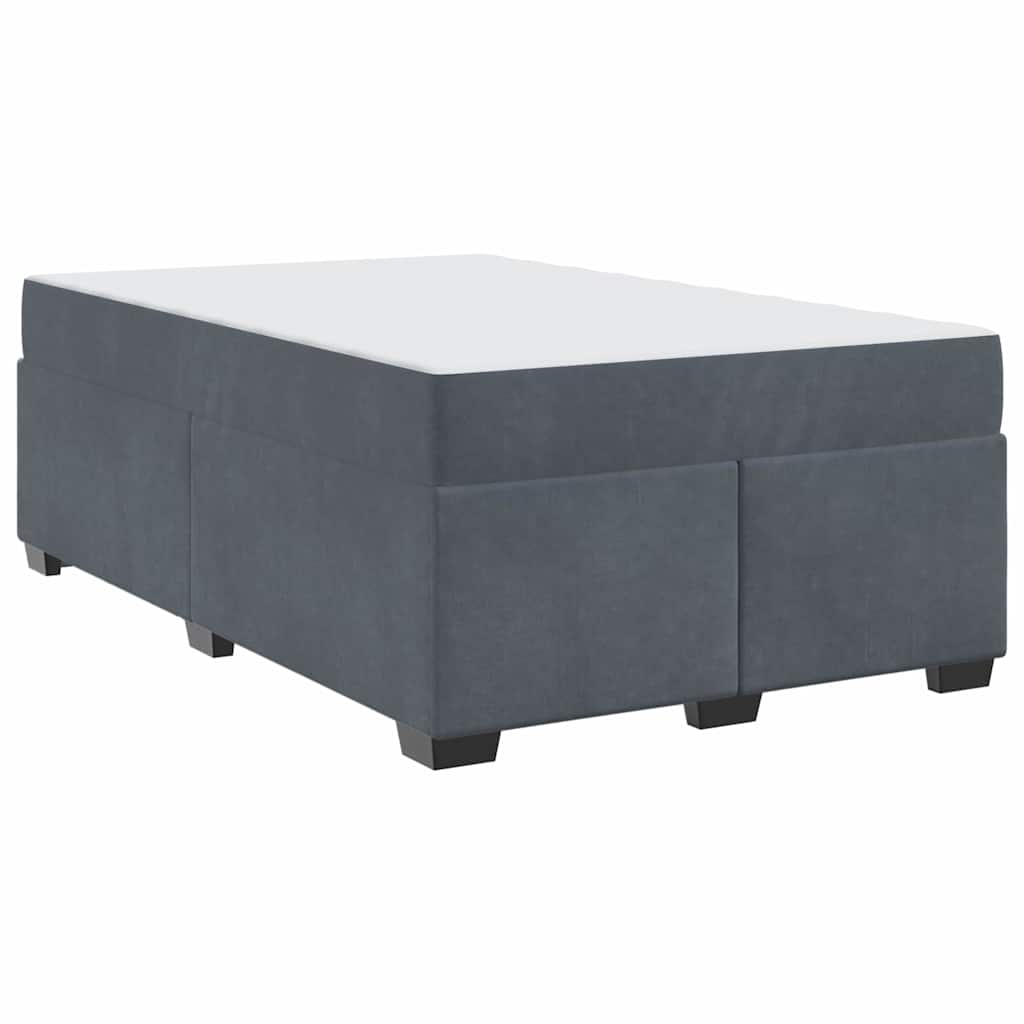 Struttura letto con materasso Grigio scuro 120 x 200 cm Velluto