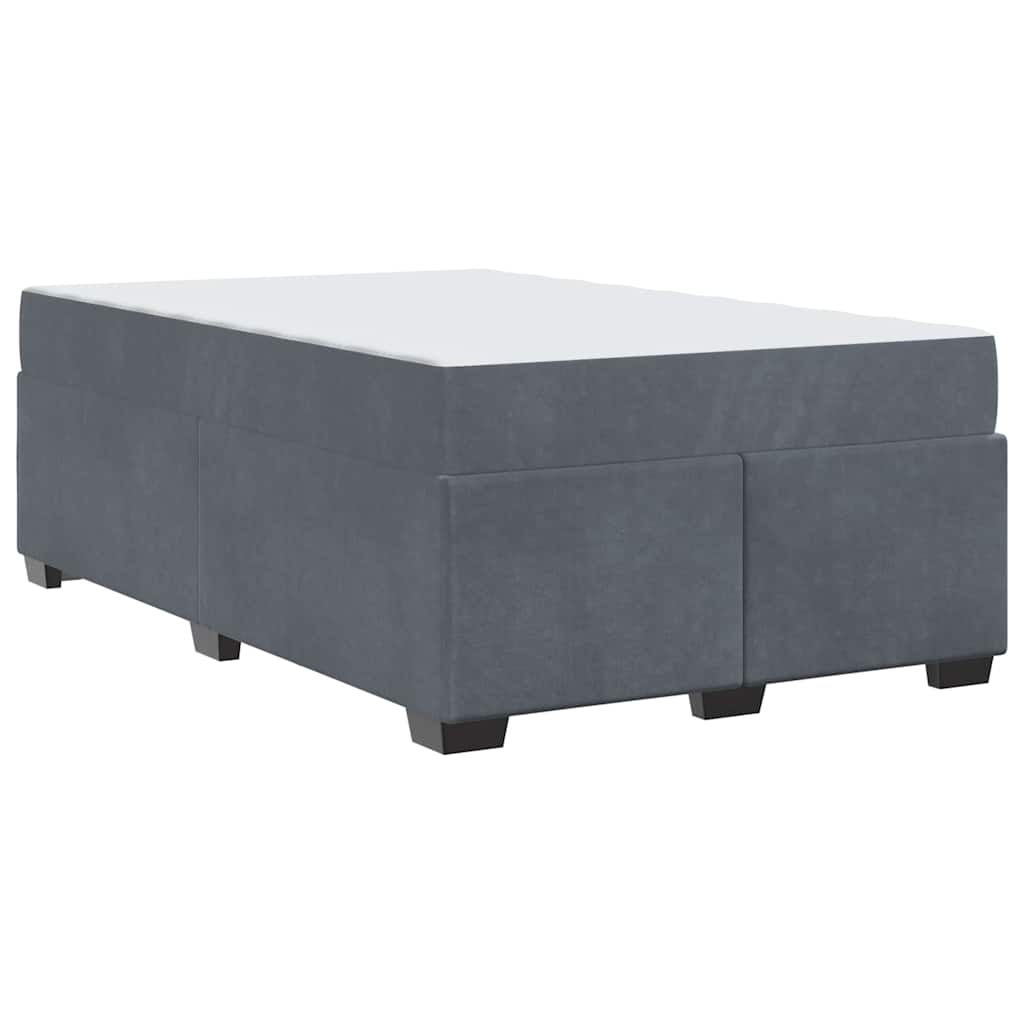 Struttura letto con materasso Grigio scuro 120 x 200 cm Velluto