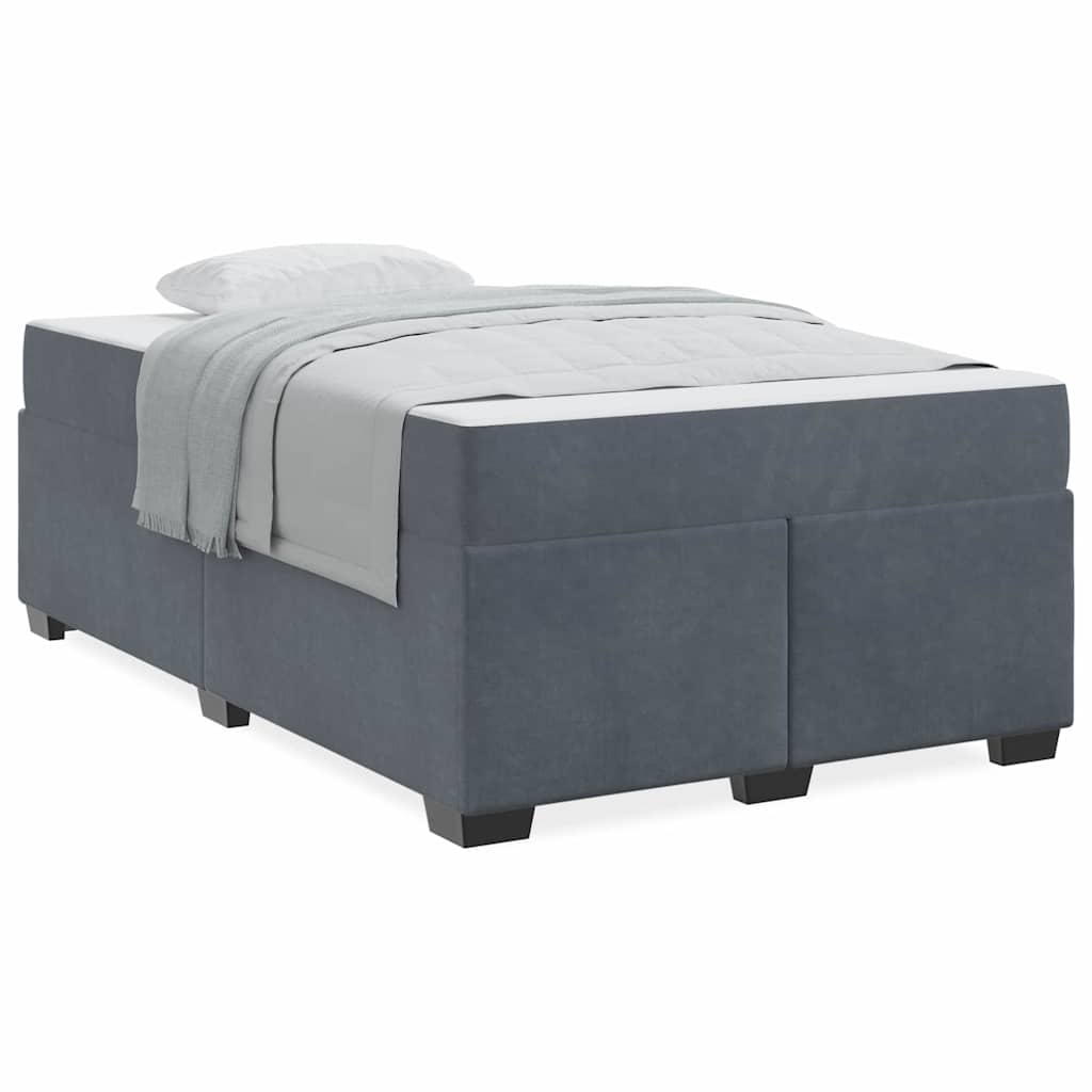 Struttura letto con materasso Grigio scuro 120 x 200 cm Velluto