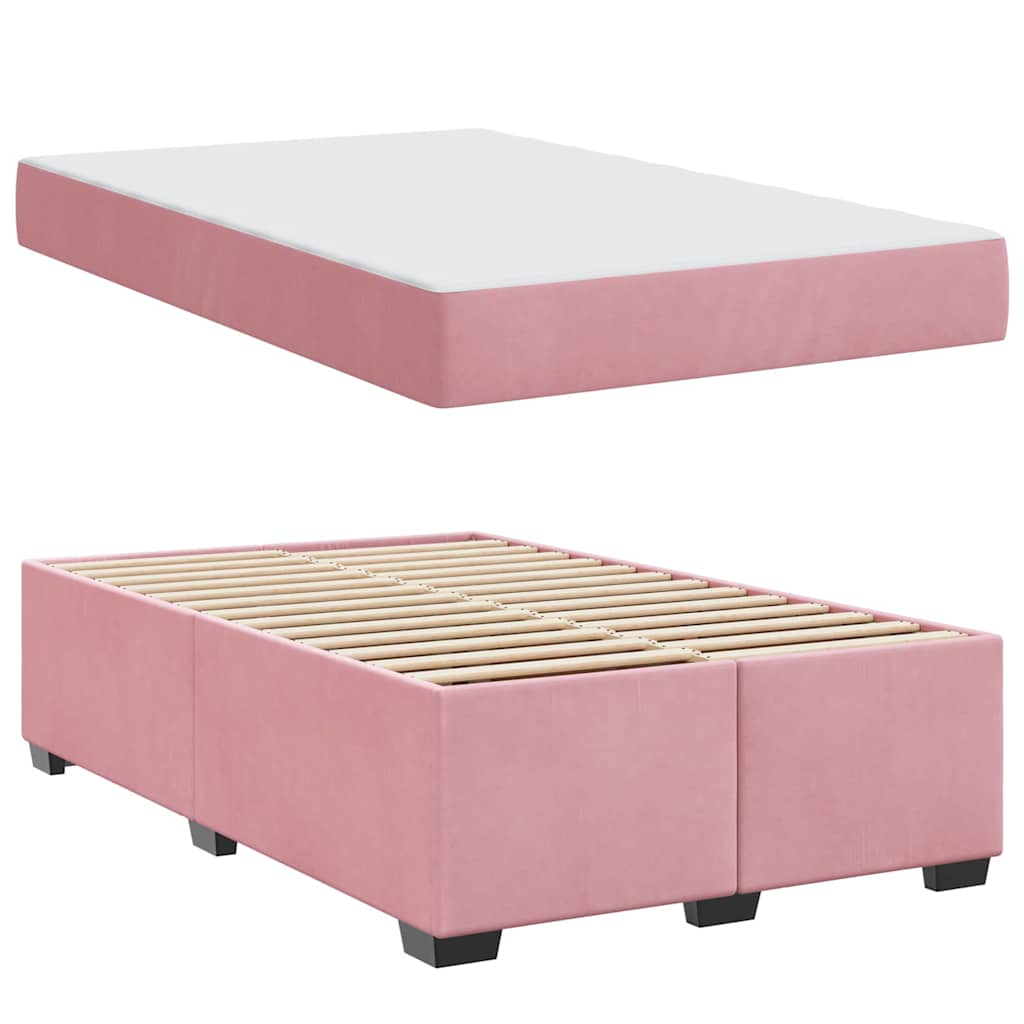 Struttura letto con materasso Rosa 120 x 200 cm Velluto