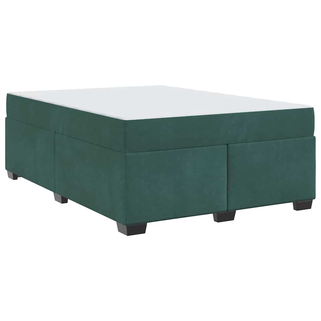 Struttura letto con materasso Verde scuro 140 x 200 cm Velluto