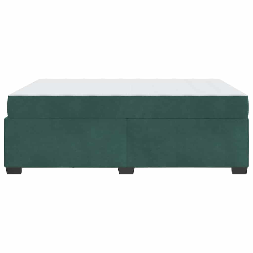 Struttura letto con materasso Verde scuro 140 x 200 cm Velluto