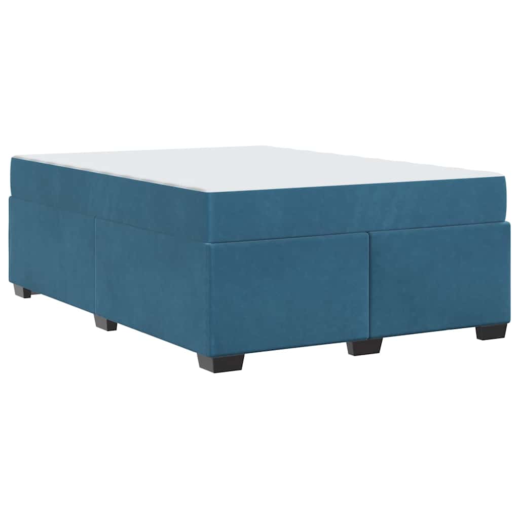 Struttura letto con materasso Blu scuro 140 x 200 cm Velluto