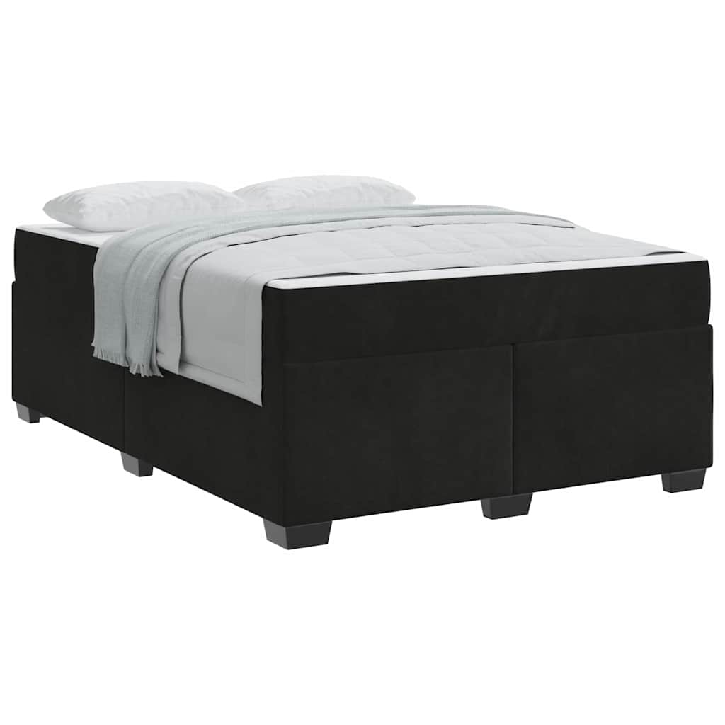 Struttura letto con materasso Nero 160 x 200 cm Velluto