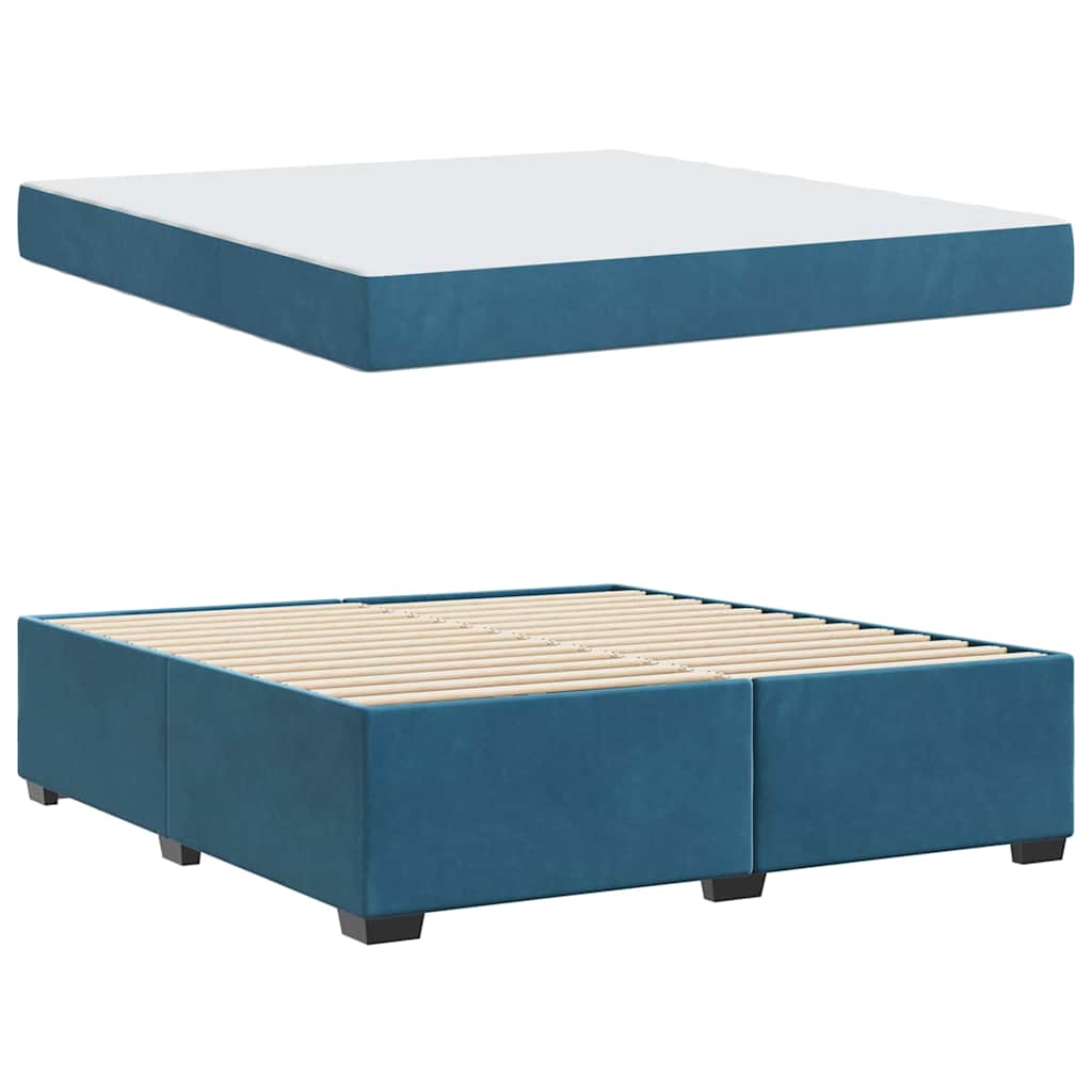 Struttura letto con materasso Blu scuro 180 x 200 cm Velluto