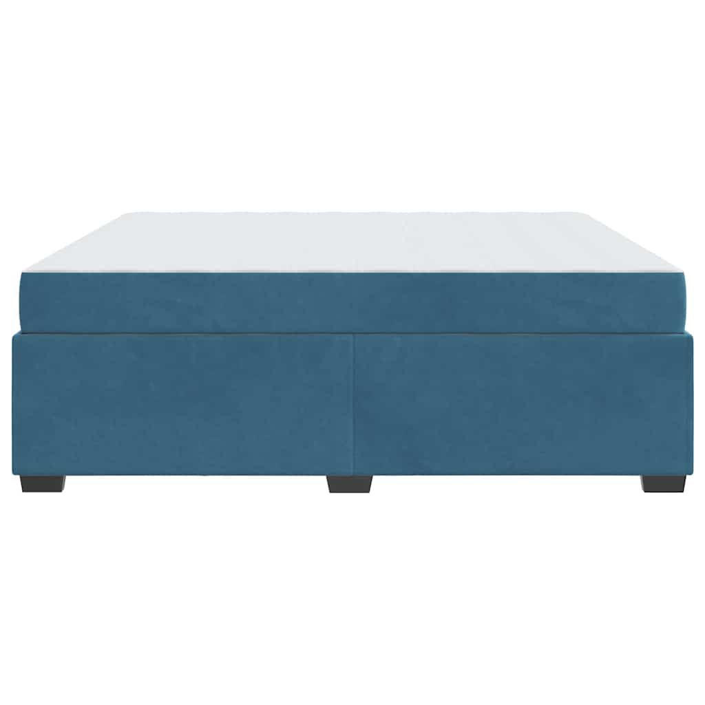 Struttura letto con materasso Blu scuro 180 x 200 cm Velluto