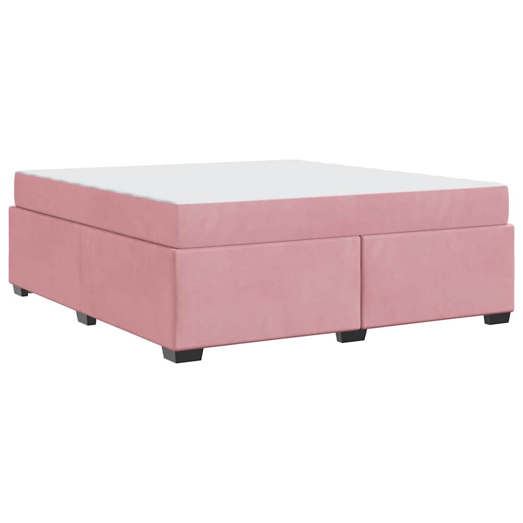 Struttura del letto con materasso Rosa 180 x 200 cm Velluto