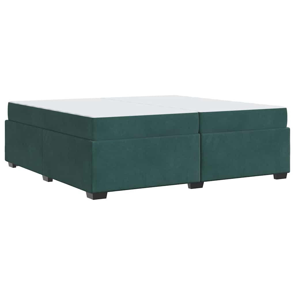Struttura letto con materasso Verde scuro 200 x 200 cm Velluto