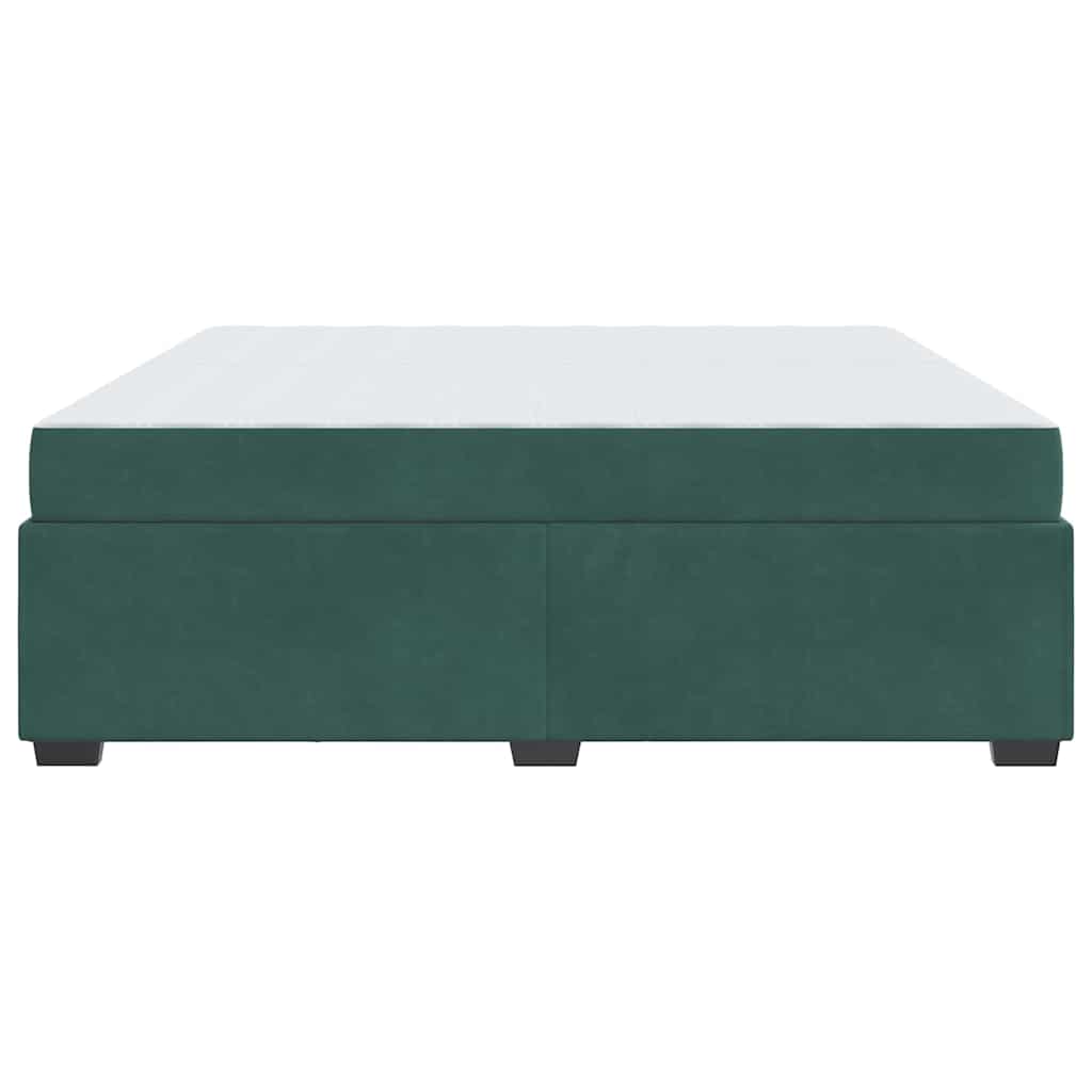 Struttura letto con materasso Verde scuro 200 x 200 cm Velluto
