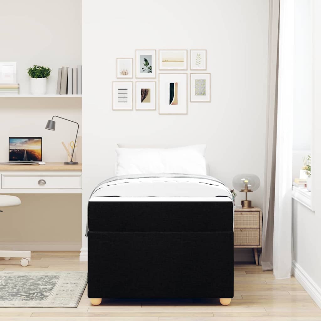 Struttura del letto con materasso Nero 80 x 200 cm Tessuto | homemem39