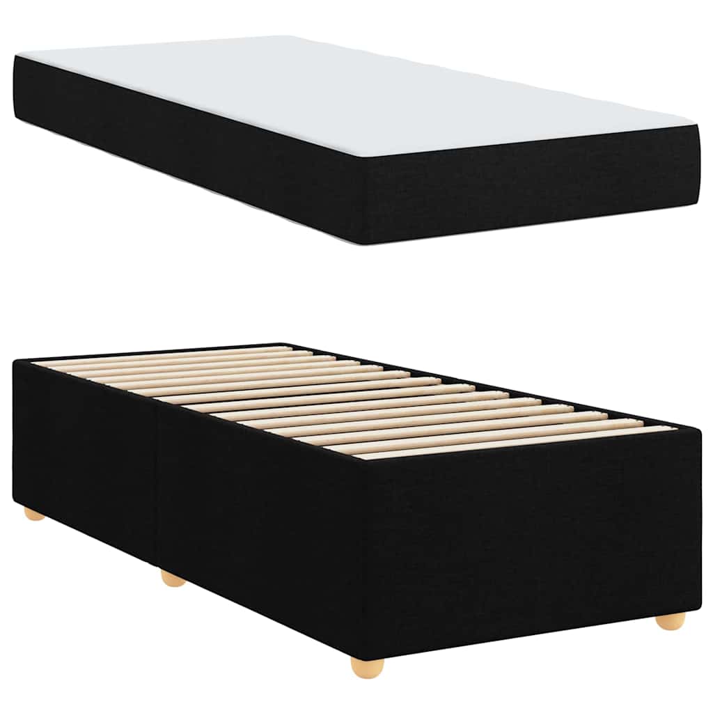 Struttura del letto con materasso Nero 80 x 200 cm Tessuto