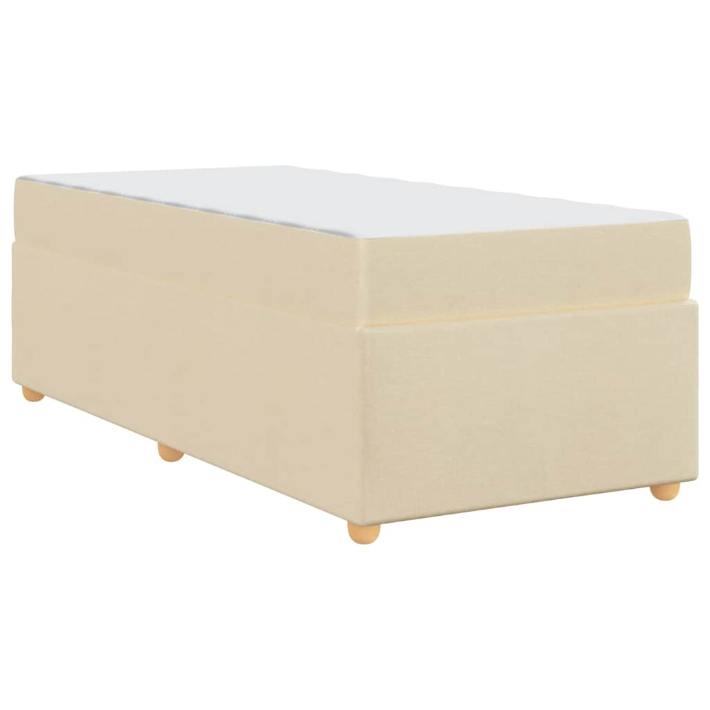 Struttura del letto con materasso Crema 90 x 190 cm Tessuto
