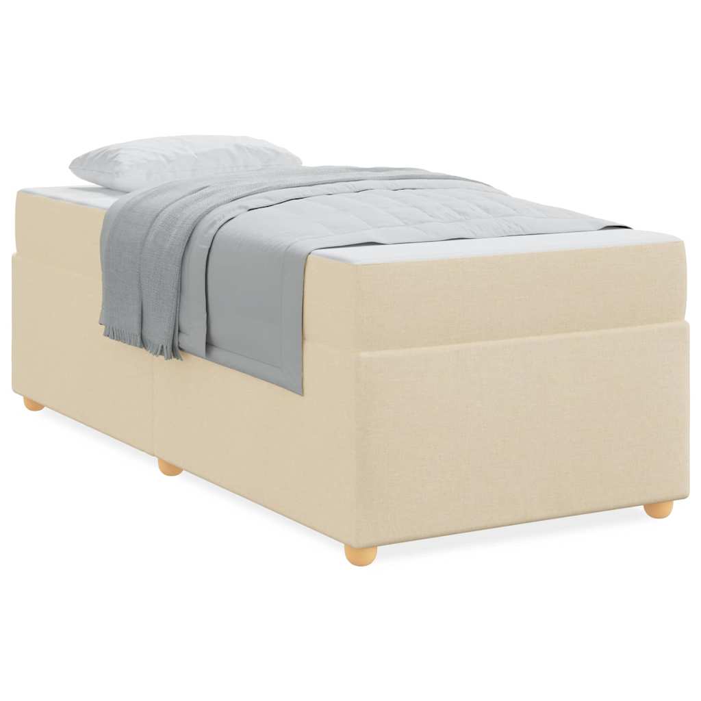 Struttura del letto con materasso Crema 90 x 190 cm Tessuto