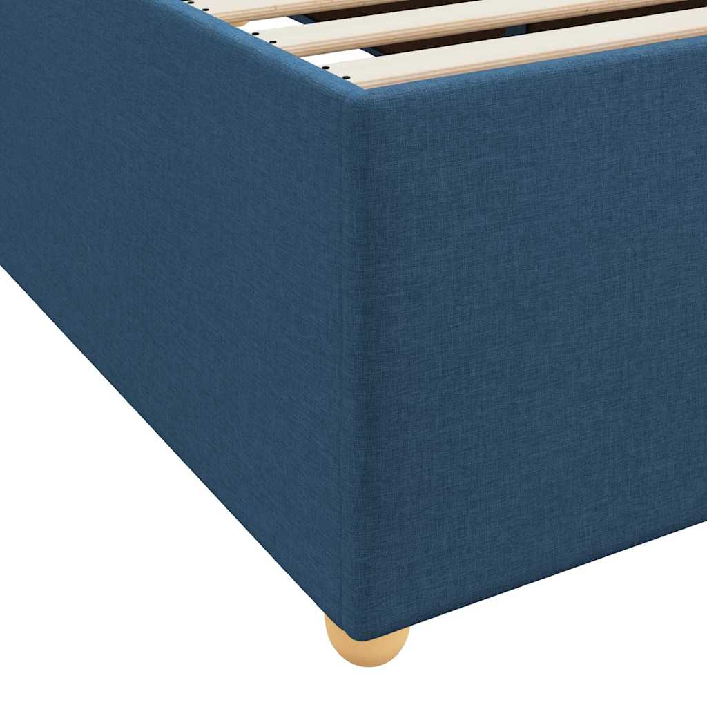 Struttura del letto con materasso Blu 90 x 200 cm Tessuto