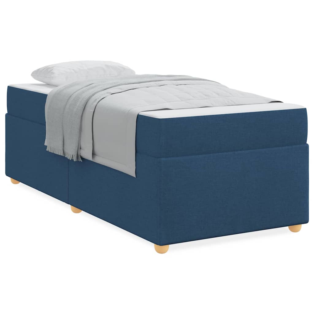 Struttura del letto con materasso Blu 90 x 200 cm Tessuto