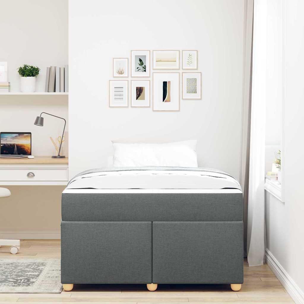Struttura del letto Grigio scuro 120 x 190 cm Tessuto