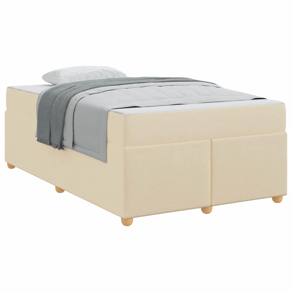 Struttura del letto con materasso Crema 120 x 190 cm Tessuto