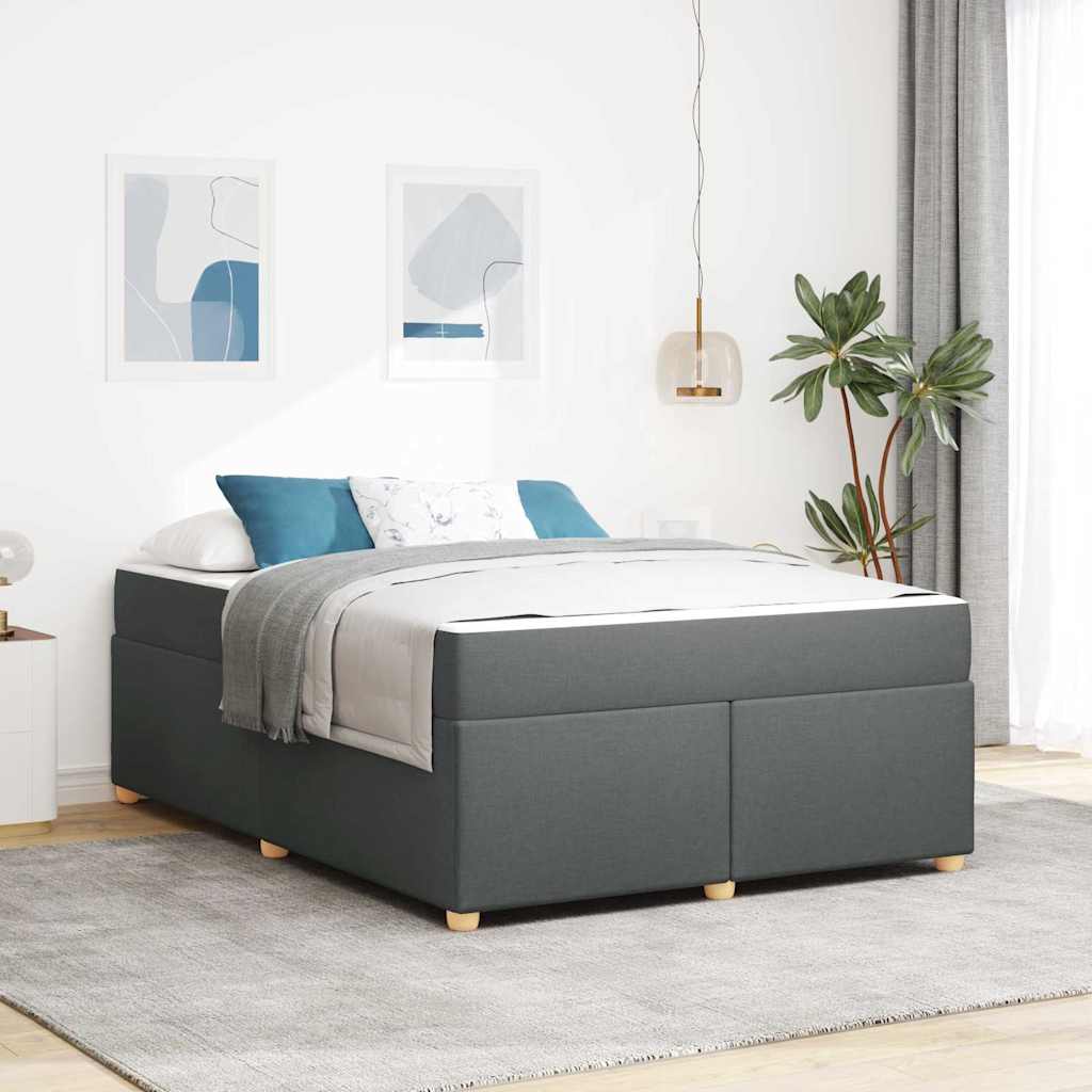 Struttura del letto Grigio scuro 160 x 200 cm Tessuto
