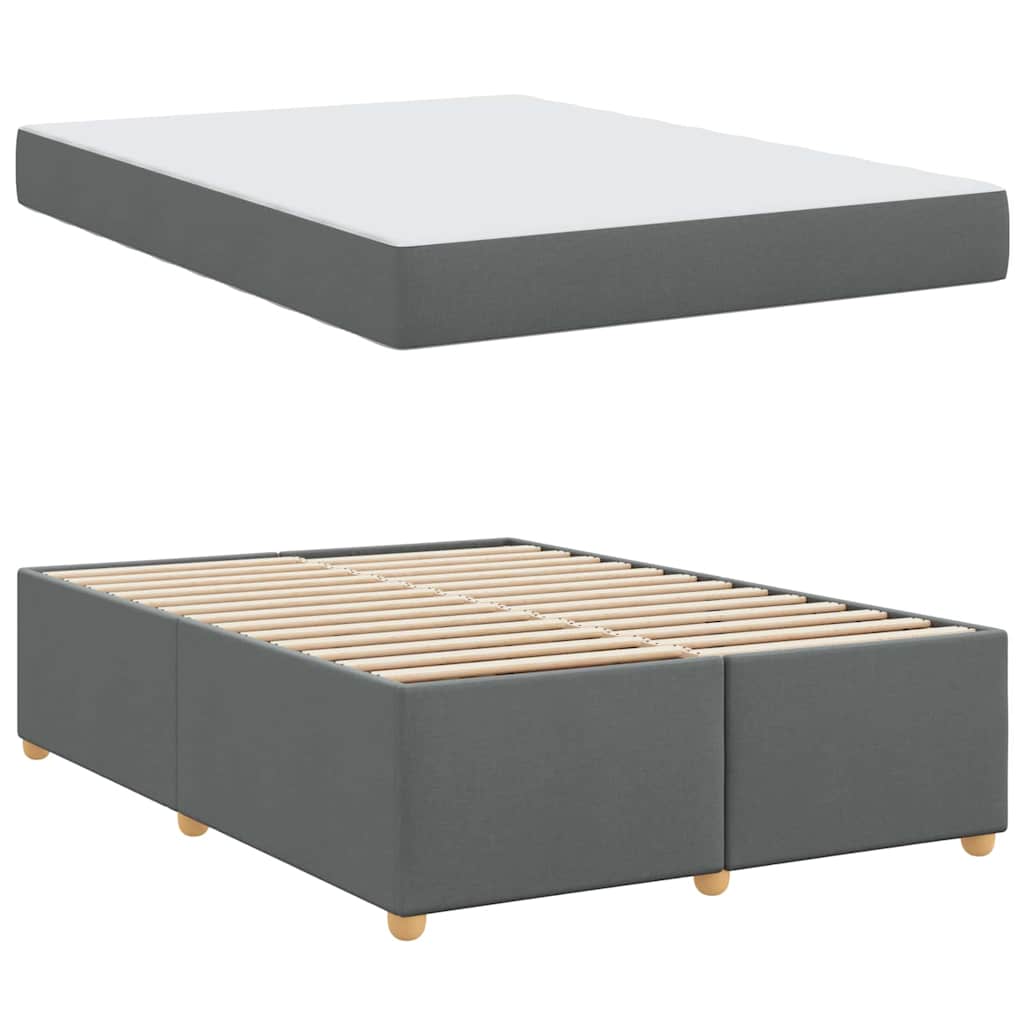 Struttura del letto Grigio scuro 160 x 200 cm Tessuto