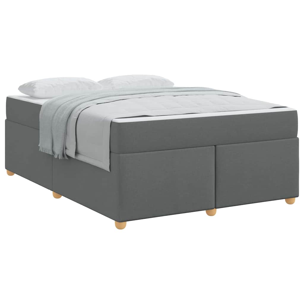 Struttura del letto Grigio scuro 160 x 200 cm Tessuto