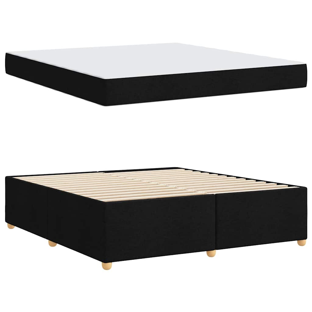 Struttura del letto con materasso Nero 180 x 200 cm Tessuto