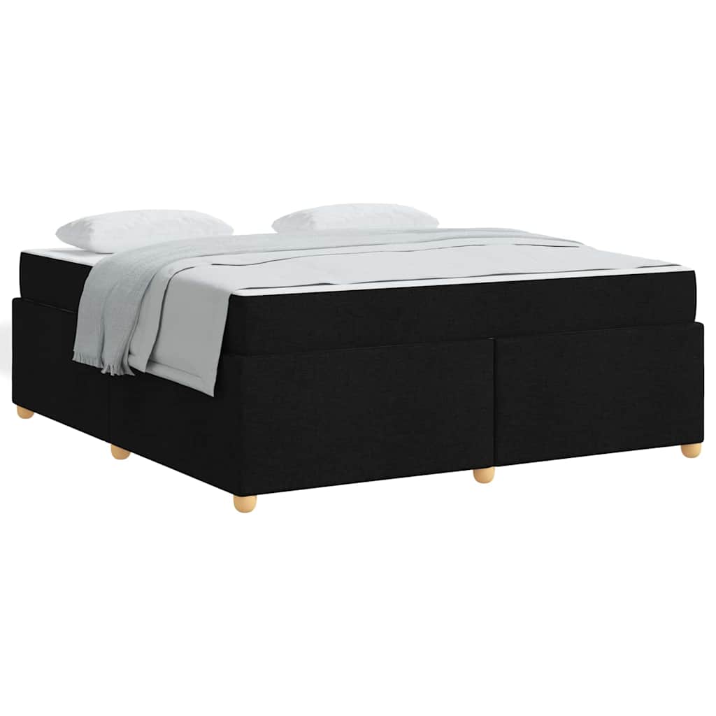Struttura del letto con materasso Nero 180 x 200 cm Tessuto