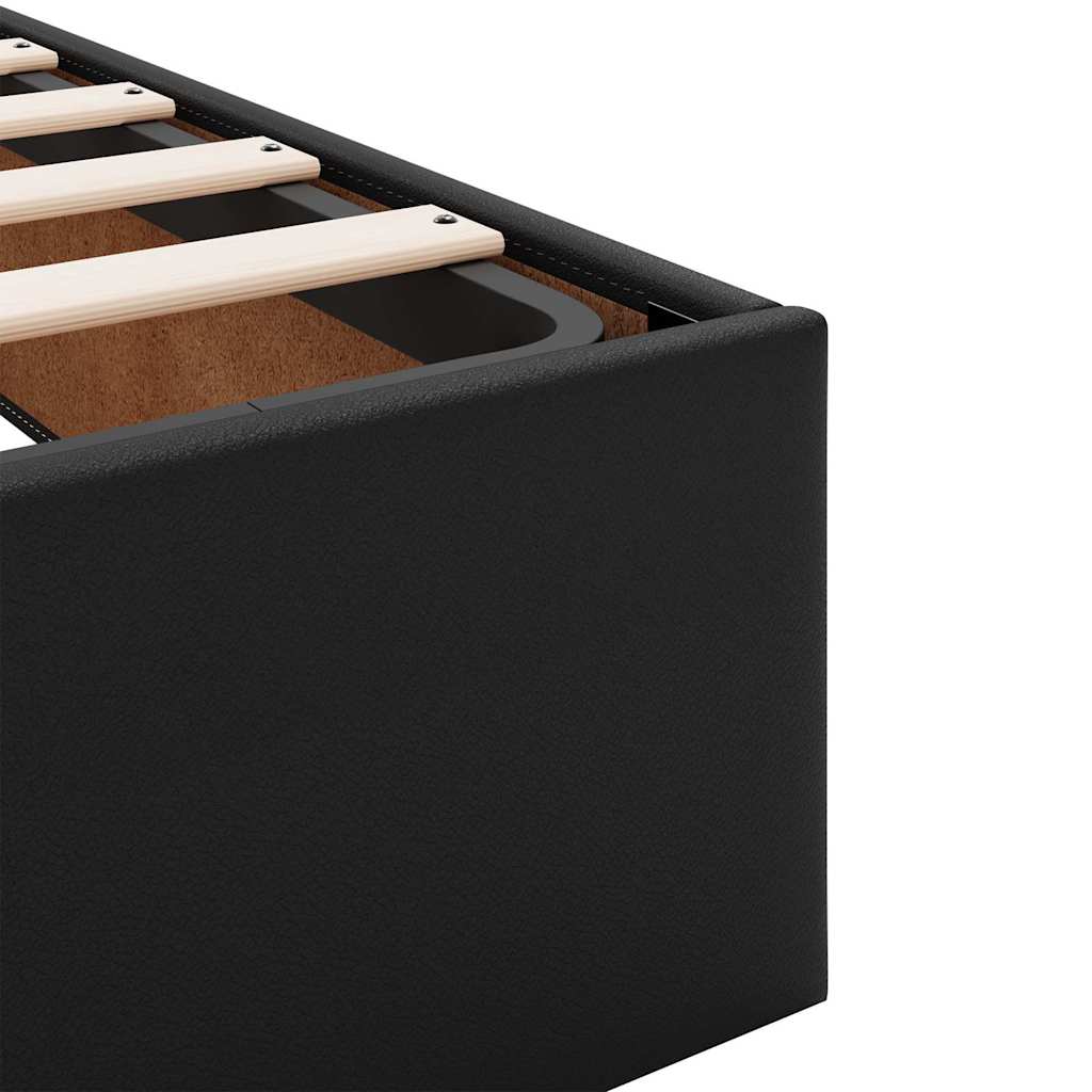 Struttura letto con materasso Nero 80 x 200 cm Pelle sintetica