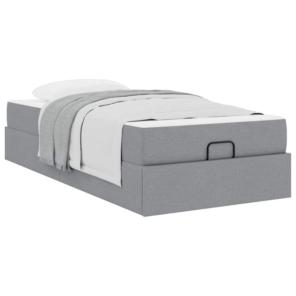 Struttura del letto Grigio chiaro 90 x 200 cm Tessuto