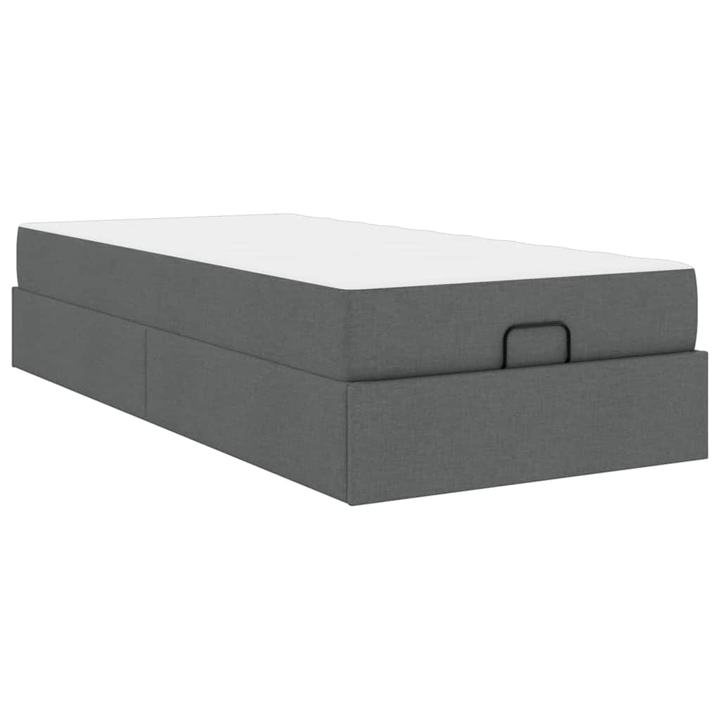 Struttura del letto Grigio scuro 90 x 200 cm Tessuto