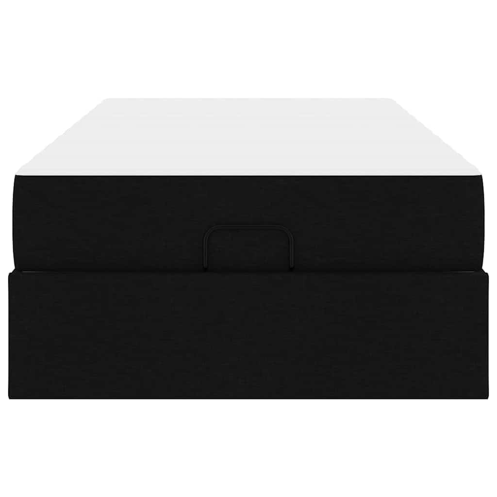 Struttura del letto con materasso Nero 100 x 200 cm Tessuto