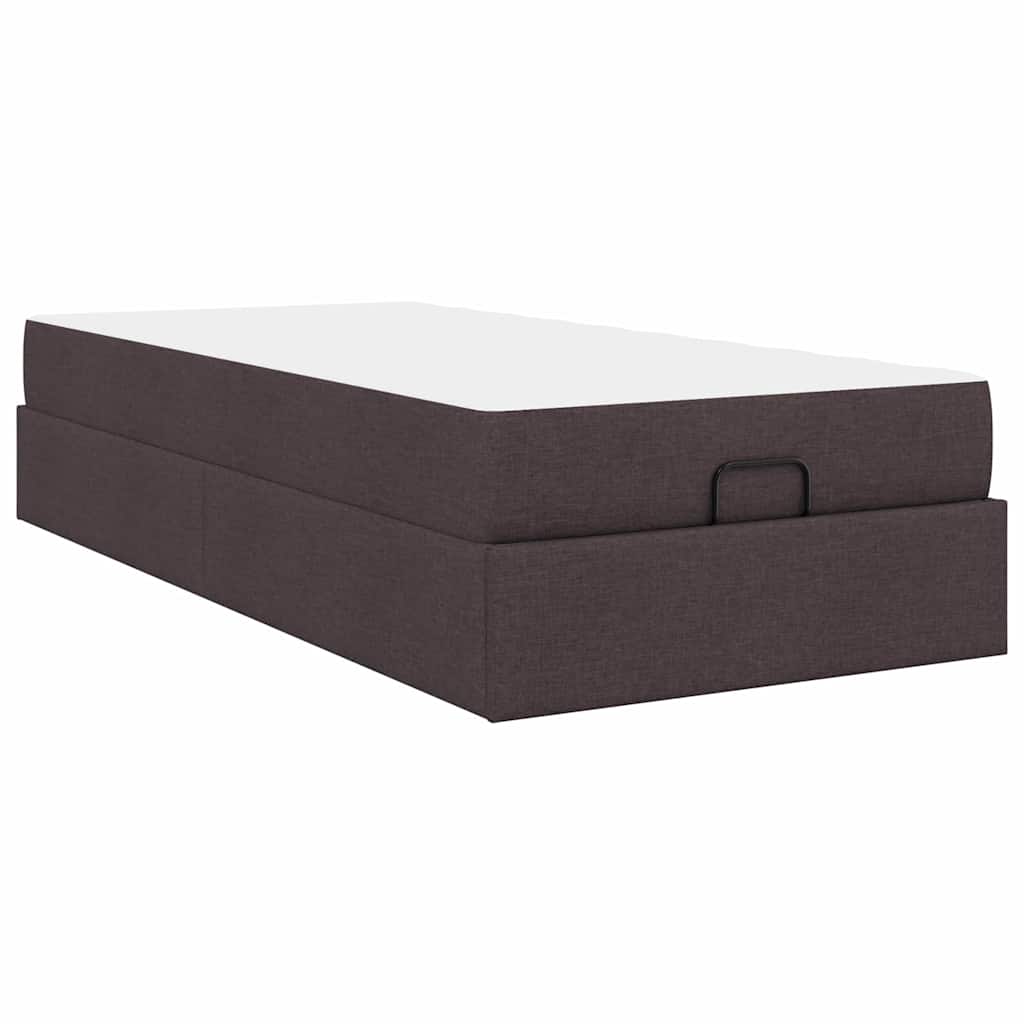 Struttura del letto Marrone scuro 100 x 200 cm Tessuto