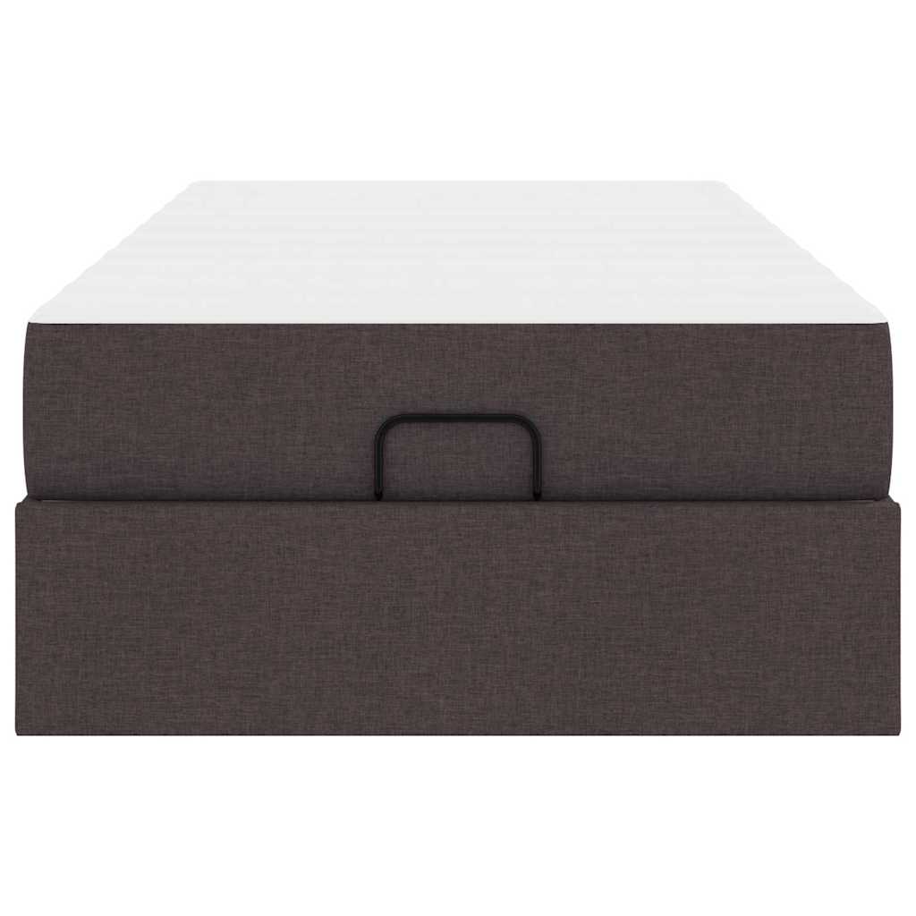 Struttura del letto Marrone scuro 100 x 200 cm Tessuto
