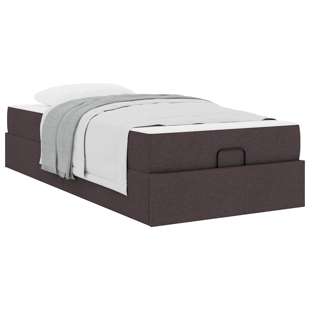 Struttura del letto Marrone scuro 100 x 200 cm Tessuto