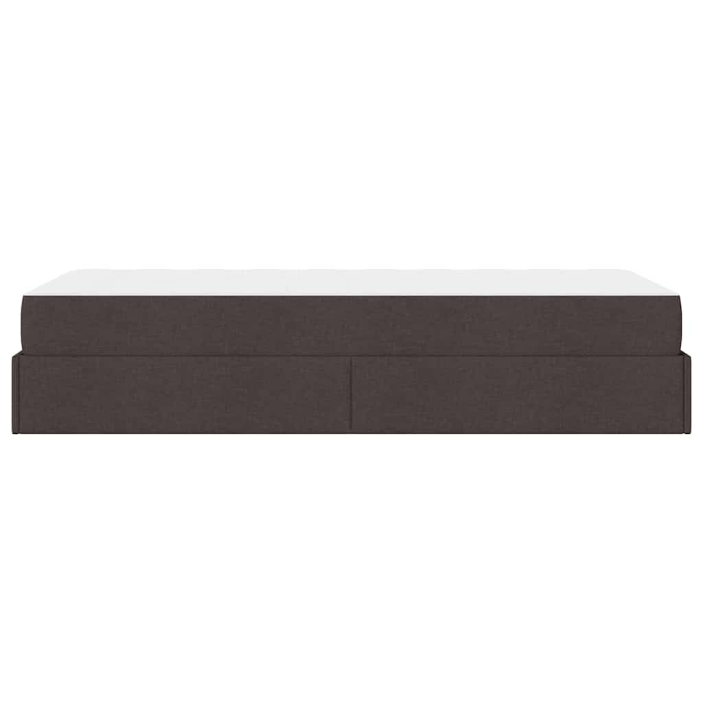 Struttura del letto Marrone scuro 100 x 200 cm Tessuto