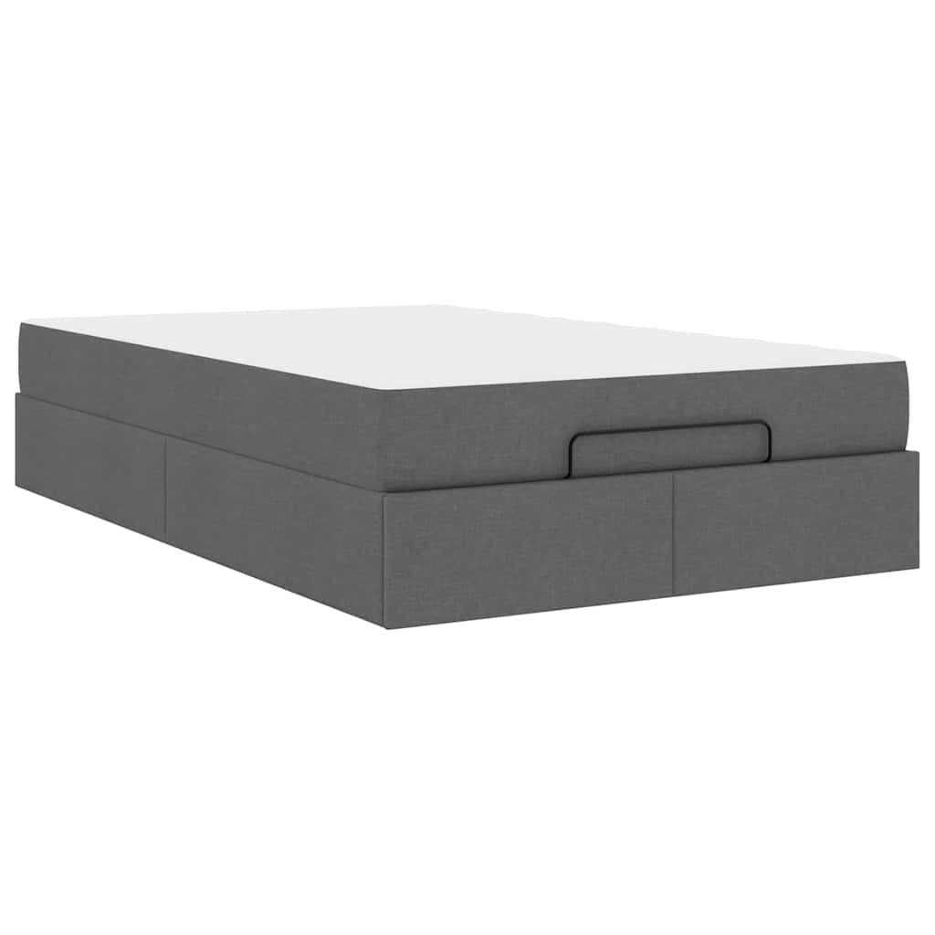 Struttura del letto Grigio scuro 120 x 200 cm Tessuto