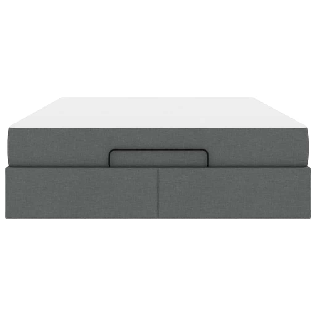 Struttura del letto Grigio scuro 160 x 200 cm Tessuto