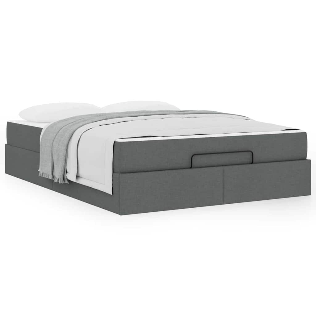 Struttura del letto Grigio scuro 160 x 200 cm Tessuto