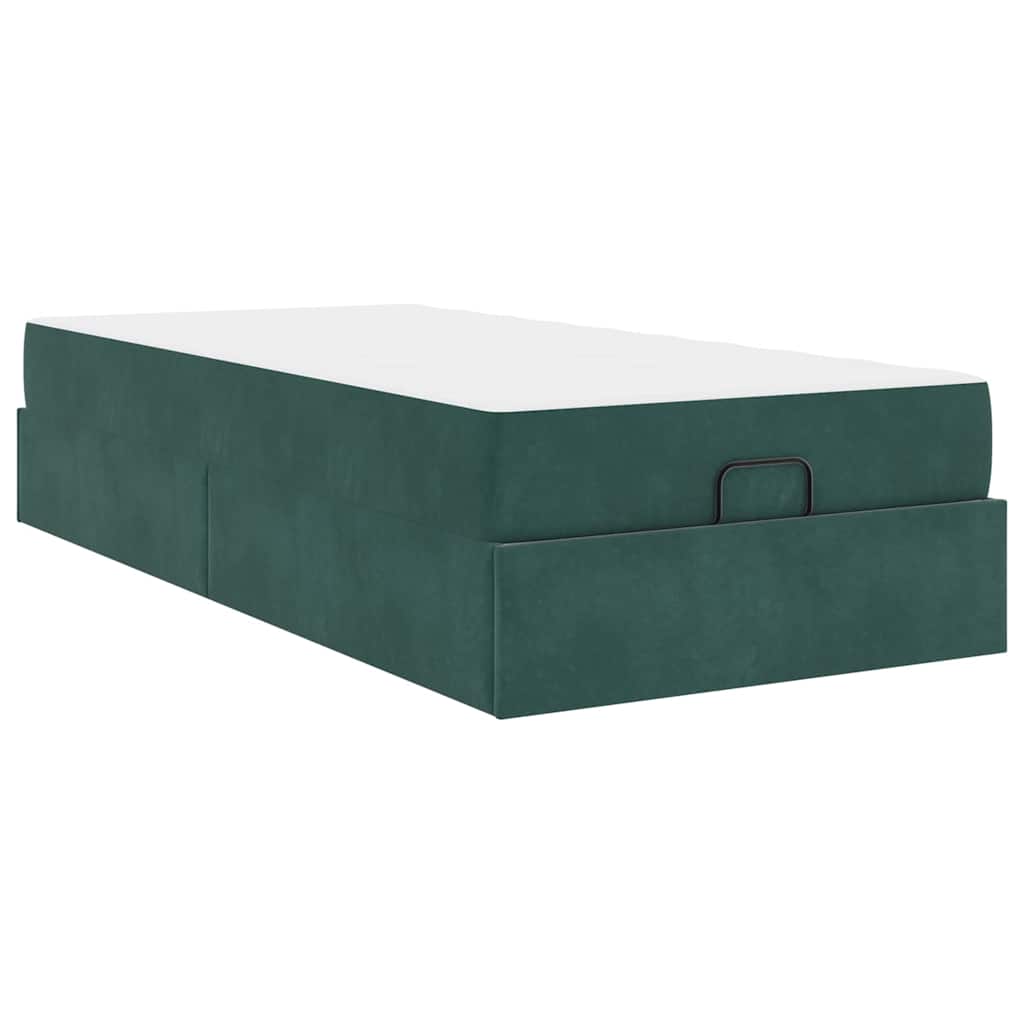 Struttura del letto Verde scuro 100 x 200 cm Velluto