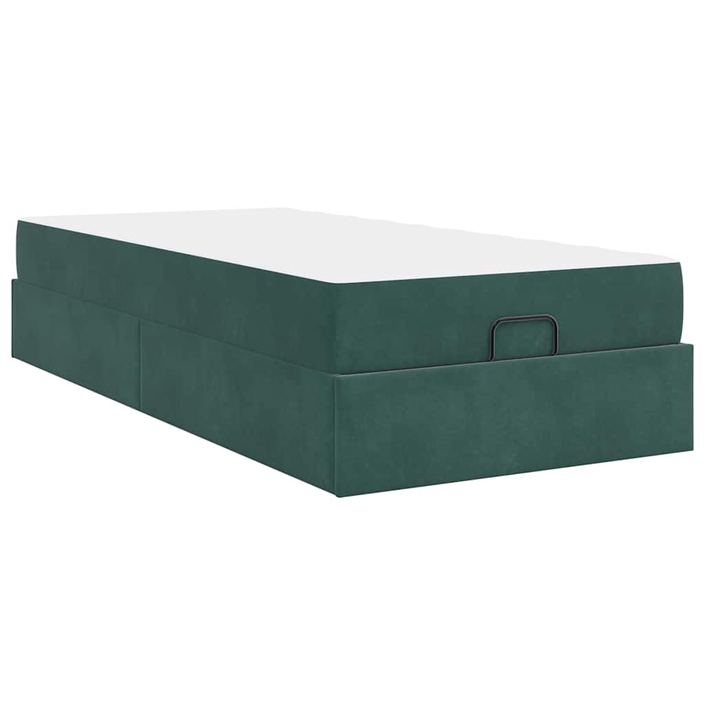 Struttura del letto Verde scuro 100 x 200 cm Velluto