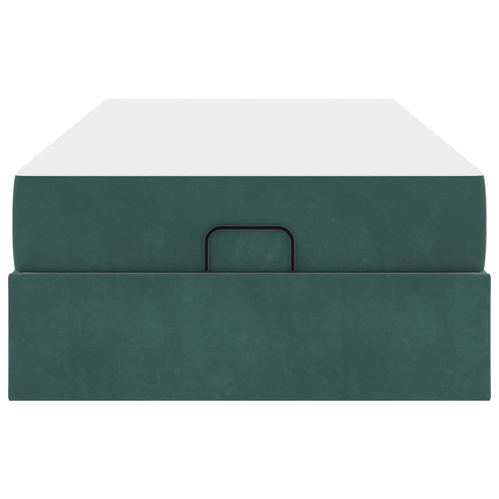 Struttura del letto Verde scuro 100 x 200 cm Velluto