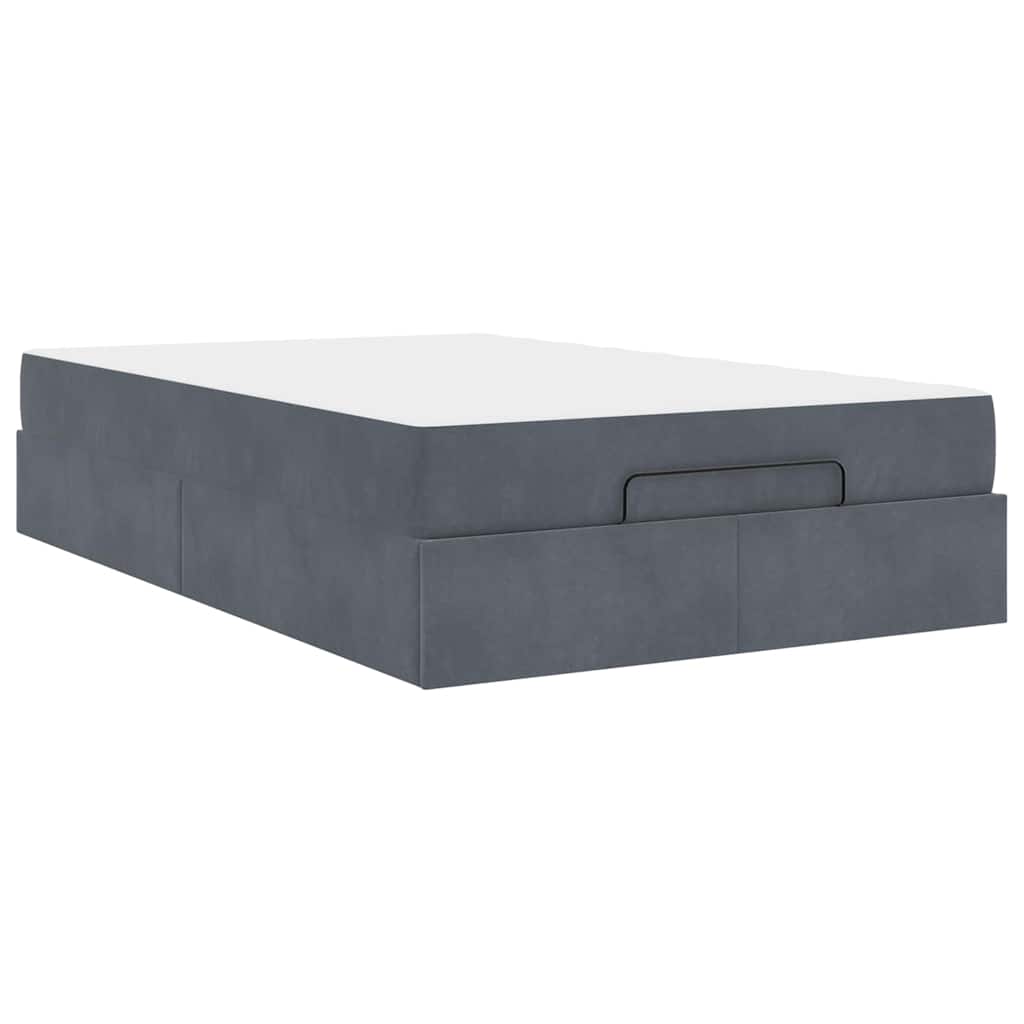 Struttura del letto Grigio scuro 120 x 200 cm Velluto