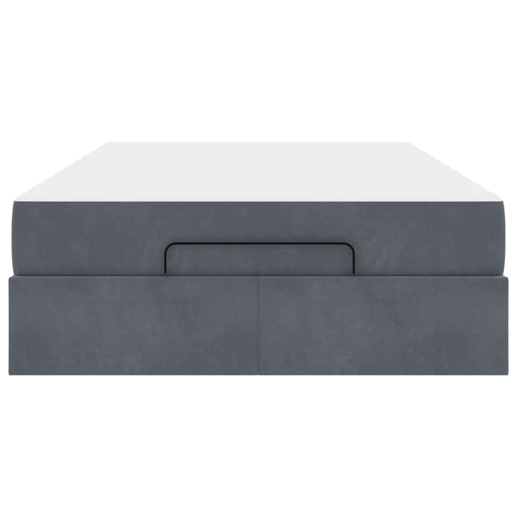 Struttura del letto Grigio scuro 120 x 200 cm Velluto