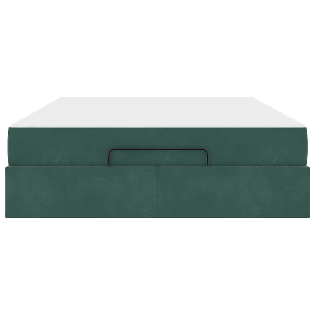 Struttura del letto Verde scuro 160 x 200 cm Velluto