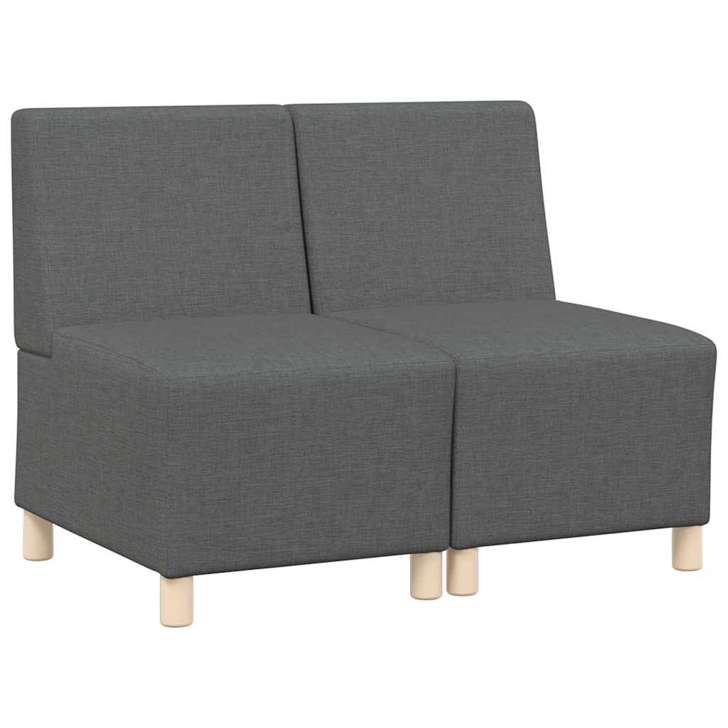 Unità di Divano Modulare Senza Braccioli 2 pcs Grigio scuro