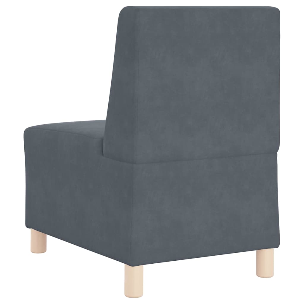 Unità di Divano Modulare Senza Braccioli 2 pcs Grigio scuro