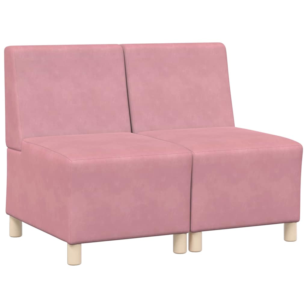 Unità di Divano Modulare Senza Braccioli 2 pcs Rosa