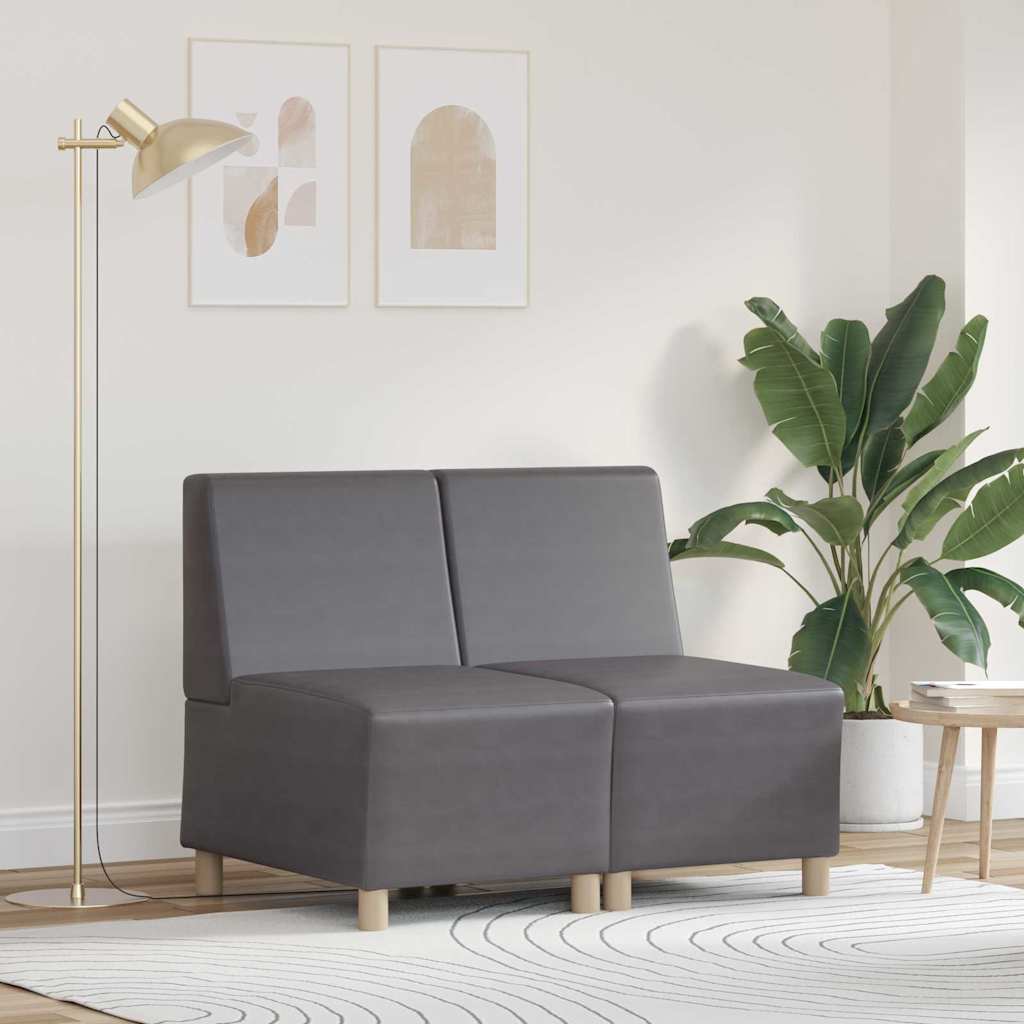 Unità di Divano Modulare Senza Braccioli 2 pcs Grigio