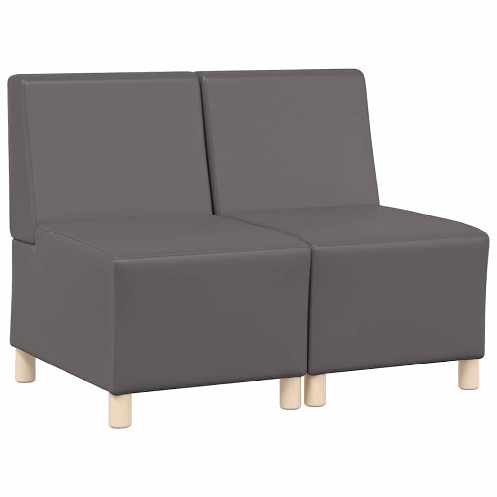Unità di Divano Modulare Senza Braccioli 2 pcs Grigio