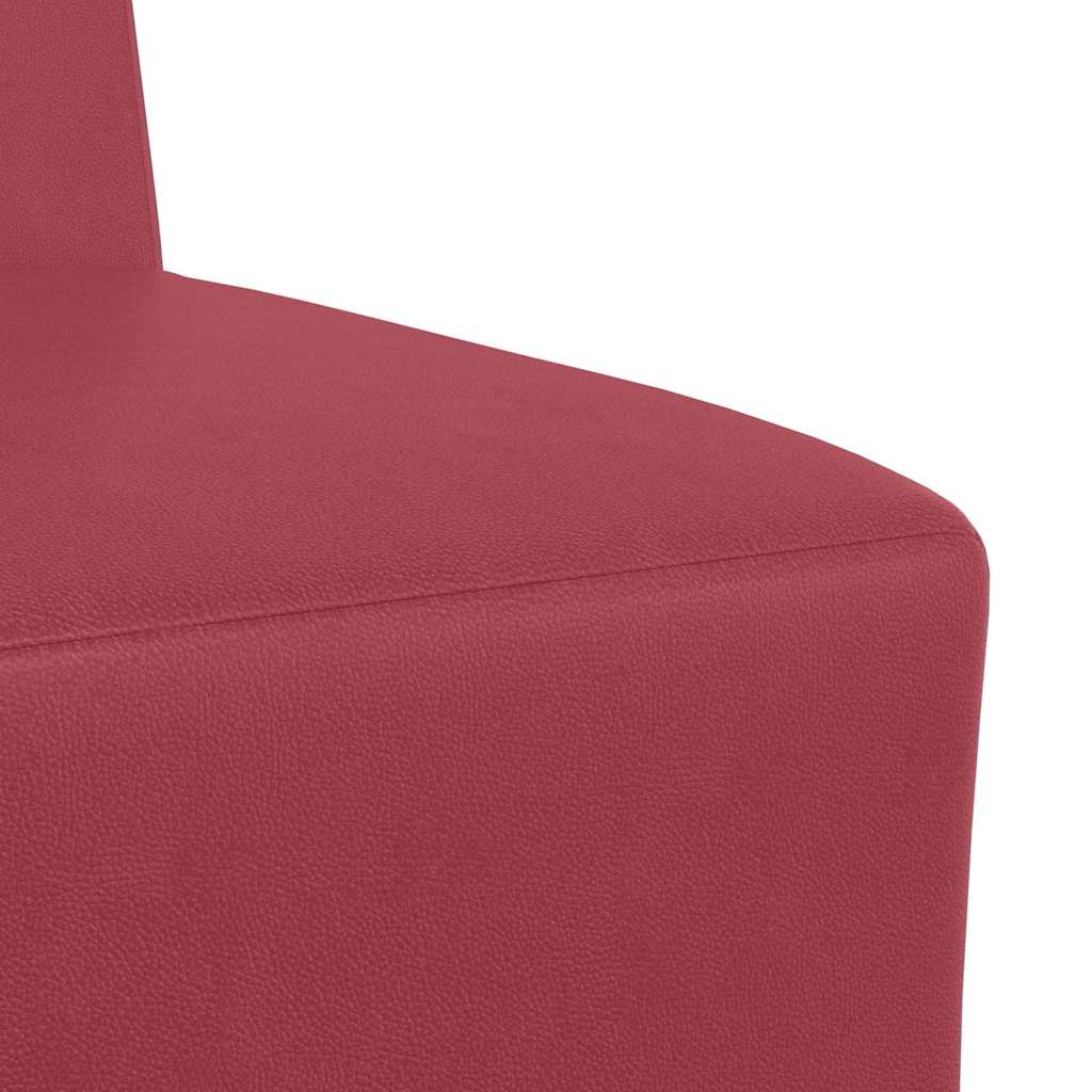 Unità di Divano Modulare Senza Braccioli 2 pcs Rosso vino