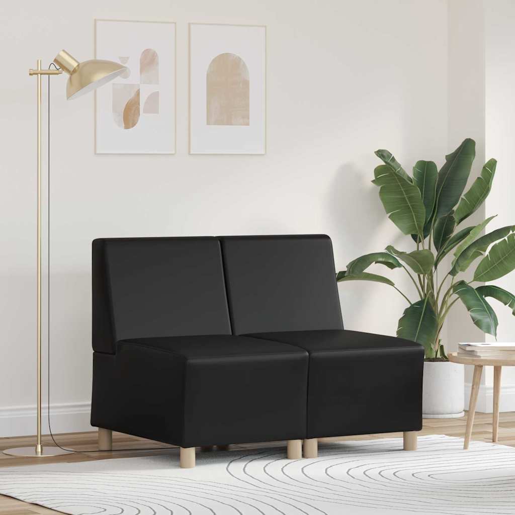 Unità di Divano Modulare Senza Braccioli 2 pcs Nero
